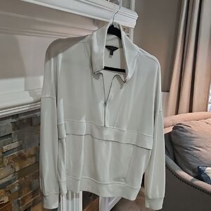 SUPER SOFT Cream Half-Zip Pullover - SMALL